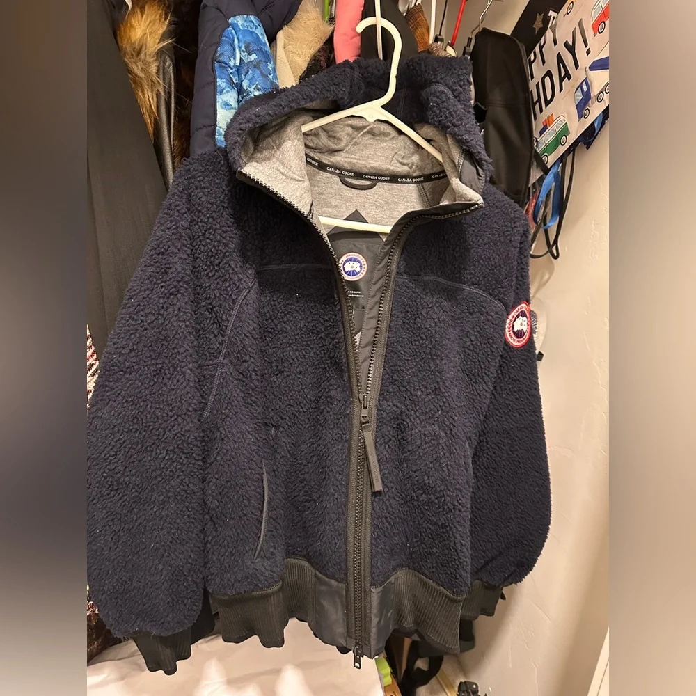 Canada Goose Atlantic Navy Simcoe Oversized Hoodie Kind High Pile Fleece - Picture 3 of 8